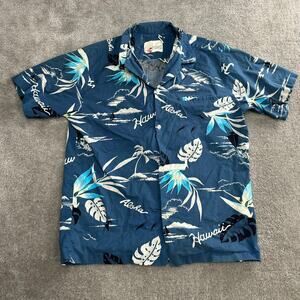 Shoreline Hawaii Hawaiian Shirt Size Medium Vintage 1960's Made in USA Retro